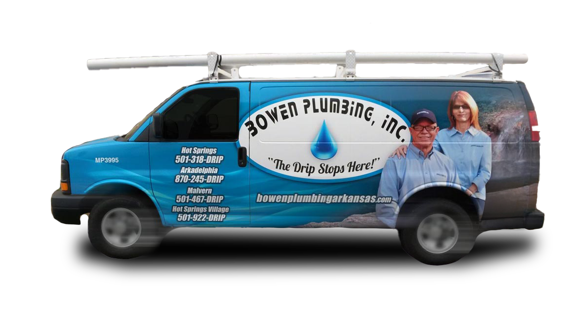 The Bowen Plumbing service van — The Drip Stops Here