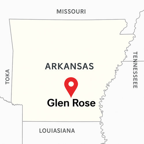 glen rose ar on a map