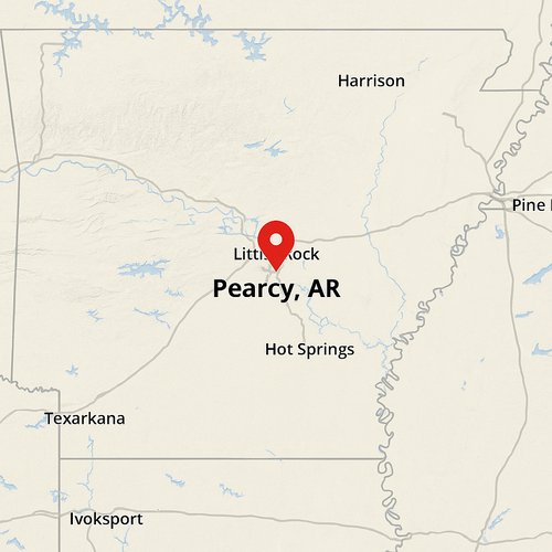 pearcy, ar on a map