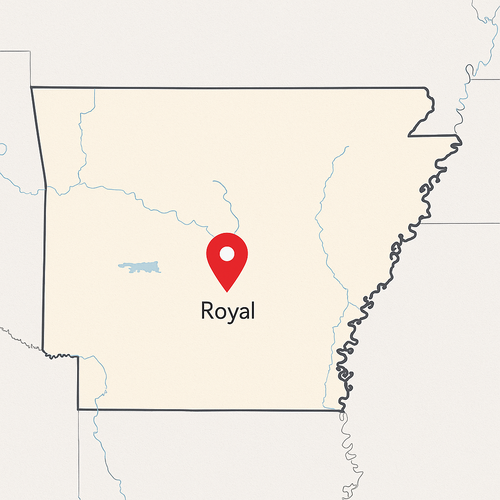 royal, ar on a map