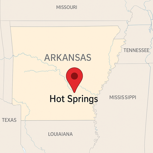 hot springs ar on a map