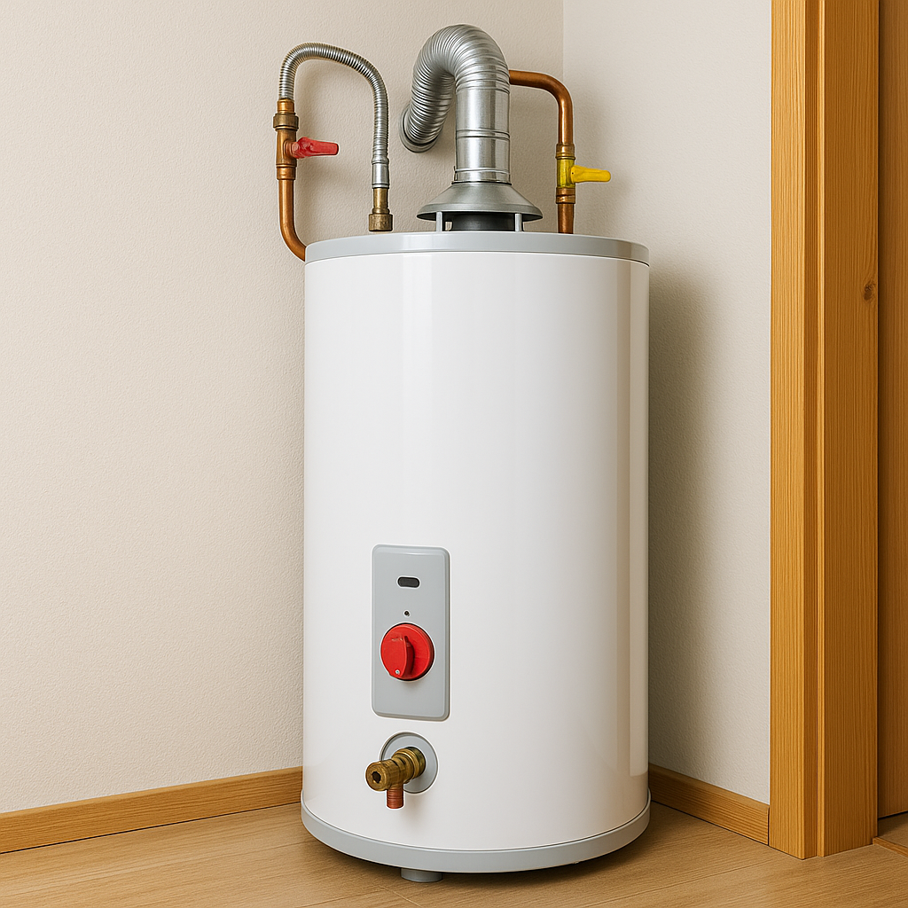 tanked water heater in a home